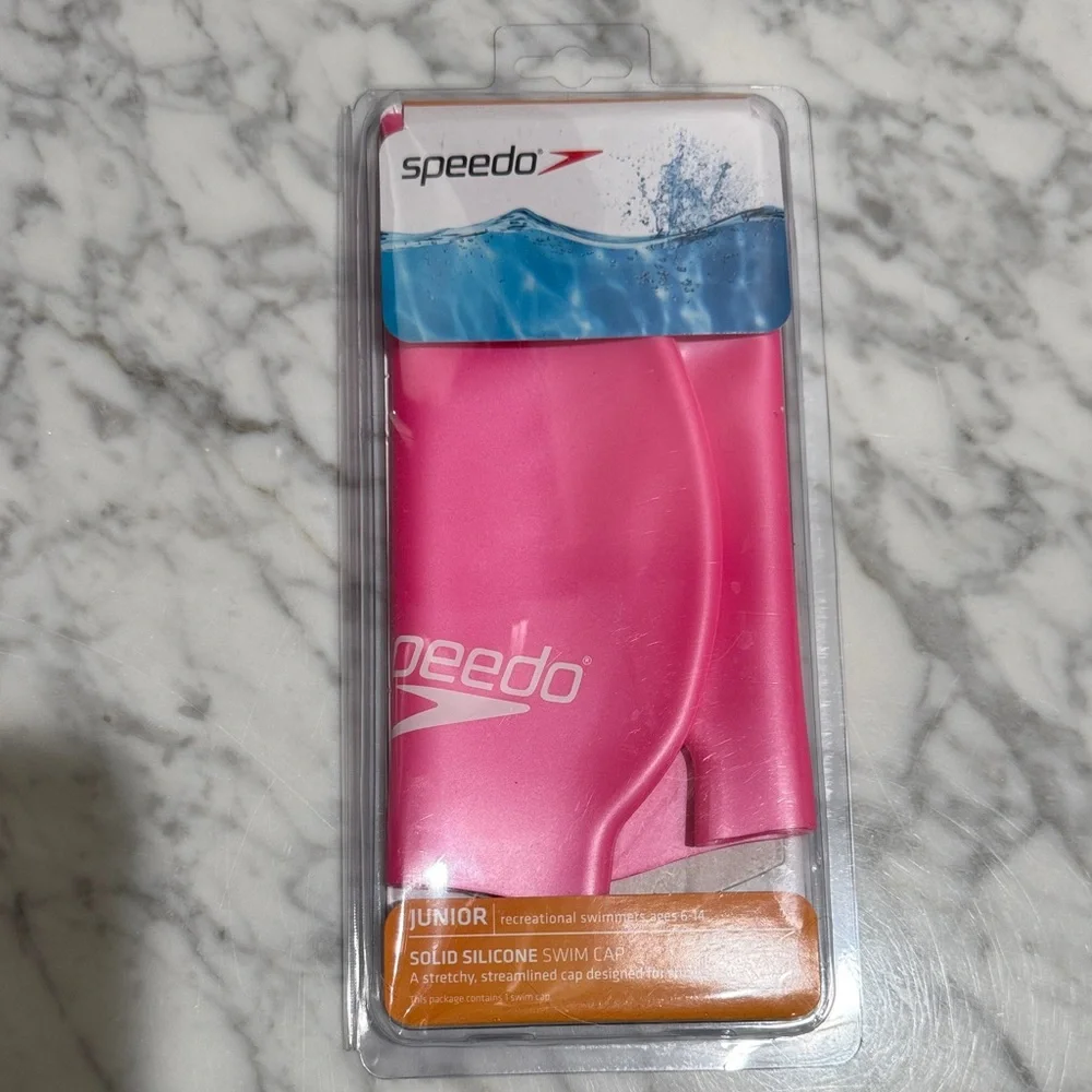 Speedo Pink Silicone Junior Swim Cap
